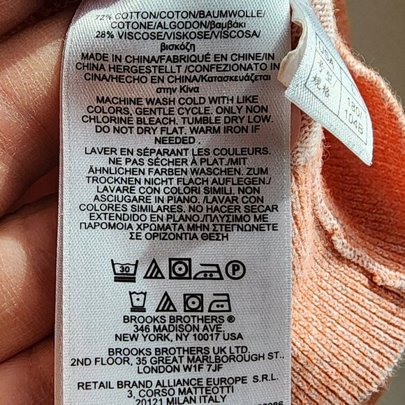 Brooks Brothers "346" Peach/Pink V-Neck Sweater Size Large - Picture 9 of 16